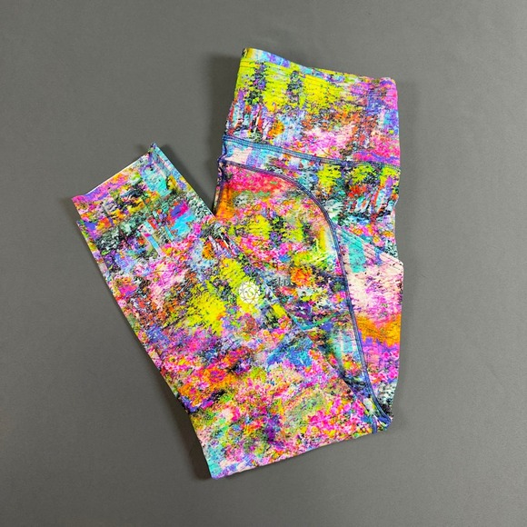 lululemon athletica Pants - Lululemon Pace Rival Crop II Leggings Multicolor Print Womens Size 10